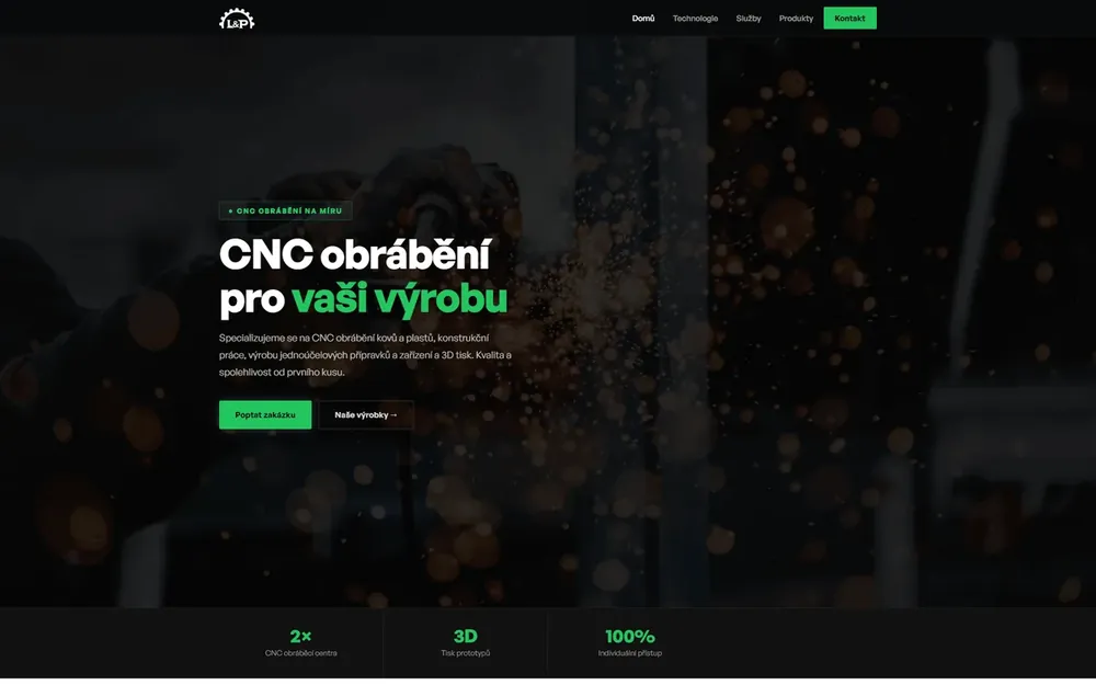 Webové stránky pro výrobní firmu CNC Rožnov, tvorba webu Kurzor Krů